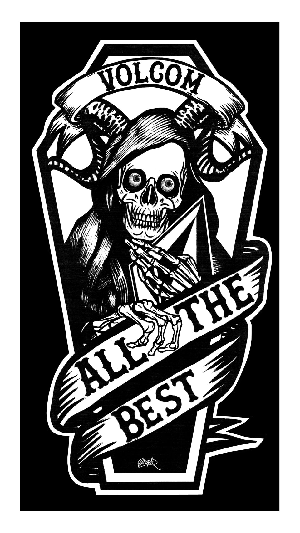 【VOLCOM✨】　モノトーン　白黒　M VOLCOM✨】 モノトーン 白黒 M